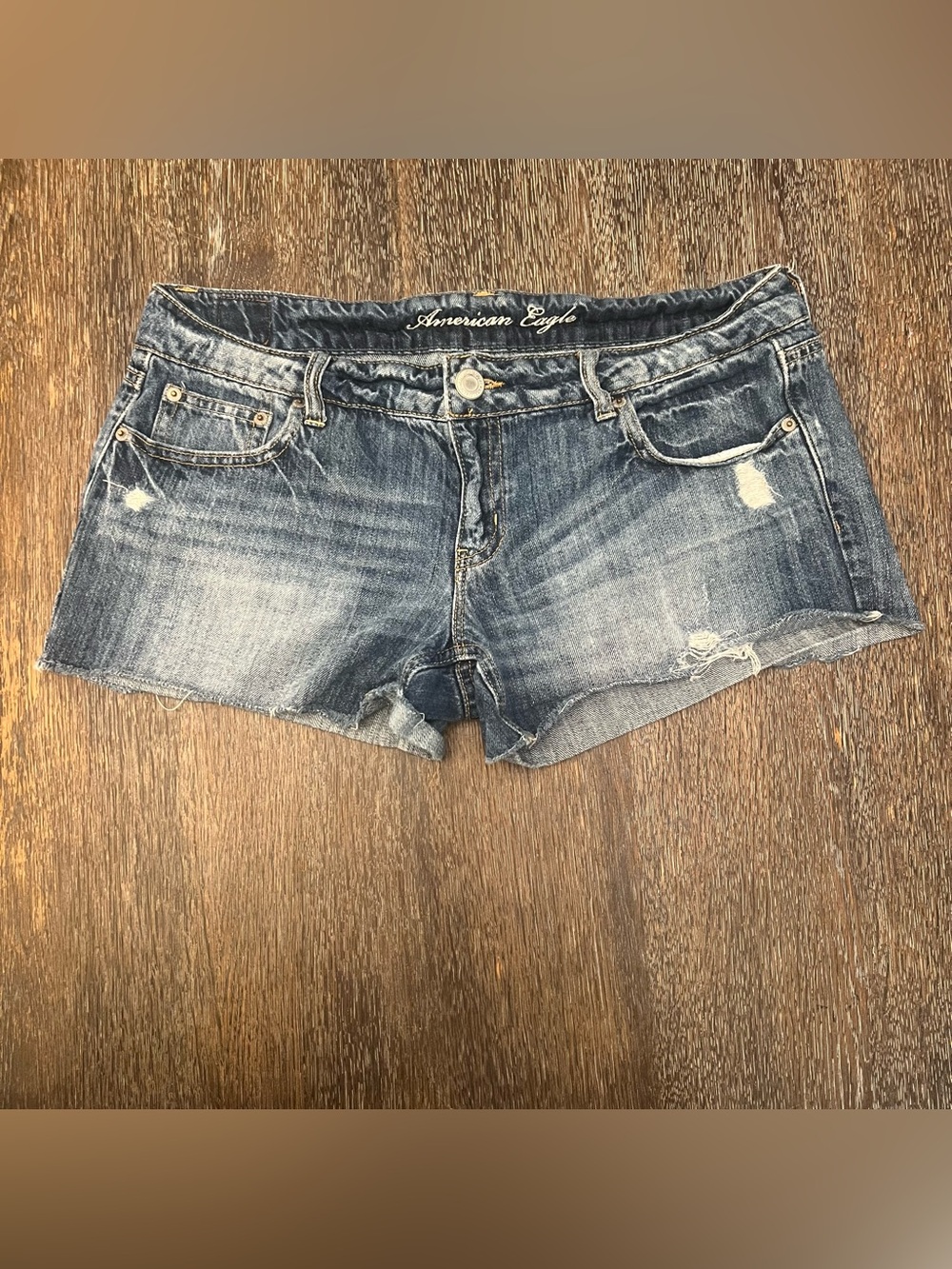 American Eagle Distressed Cutoff Denim Jean Shorts Size 10